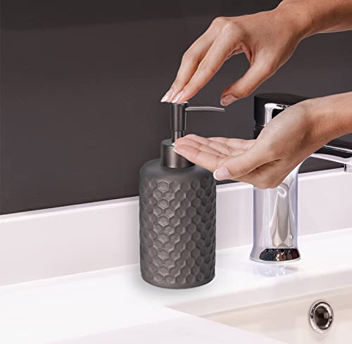 Bathroom Accessory Set - 6 pcs Bronze Bathroom Accessories Set with Trash Can, Toothbrush Holder, Toothbrush Cup, Soap Dispenser, Soap Dish, Toilet Brush with Holder - Accessoire Salle de Bain - color: Warm Gray
