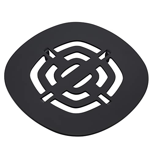 Bropury Easy-to-Install Snap-in Stainless Steel Shower Strainer Shower Drain Grid (Black) - color: Black