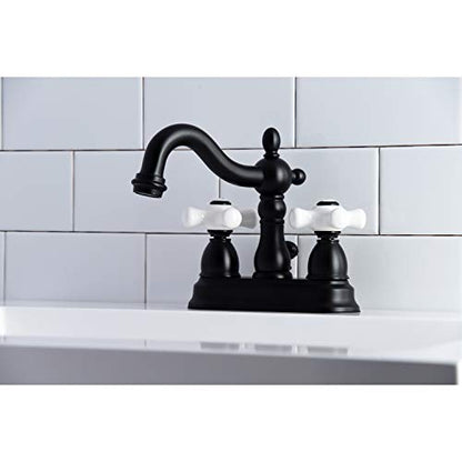Kingston KB1600PX 4" Centerset Bathroom Faucet, Matte Black - color: Matte Black