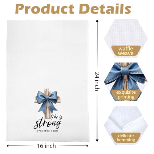 Coquette Christian Kitchen Towels - Bible Coquette Decorative Waffle Weave Dish Towels, Christian Gifts Hand Tea Towel, 16×24 Inches - color: Christian- 05