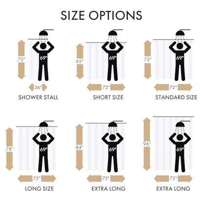 AmazerBath 2 Pack Thin Shower Curtain Liners, 72 x 72 Inches PEVA 3G Shower Curtains with Stones and 12 Grommet Holes, Waterproof Thin Plastic Liners- Frosted - color: Frosted, size: 72"W x 72"L (Pack of 2)