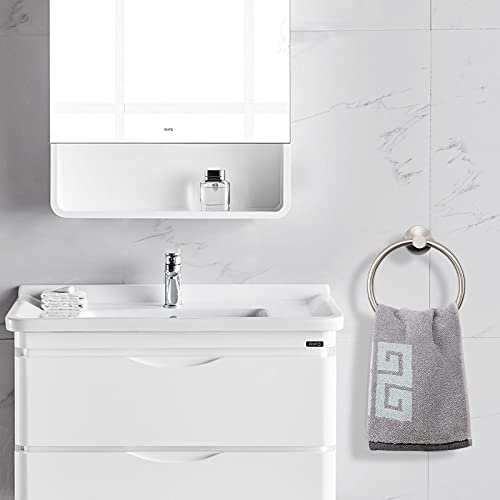 NearMoon Bath Towel Ring, Bathroom Hardware Accessories-Thicken Stainless Steel Hand Towel Holder for Bathroom, Modern Round Towel Hanger Wall Mounted (Brushed Nickel, 1 Pack) - color: Brushed Nickel