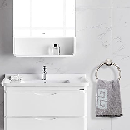 NearMoon Bath Towel Ring, Bathroom Hardware Accessories-Thicken Stainless Steel Hand Towel Holder for Bathroom, Modern Round Towel Hanger Wall Mounted (Brushed Nickel, 1 Pack) - color: Brushed Nickel