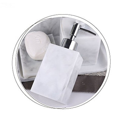 LUANT Resin 5pcs Bathroom Accessory Set - Tumbler, Soap Dish, Liquid Soap Dispenser, Toothbrush Holder,Grey - color: Grey