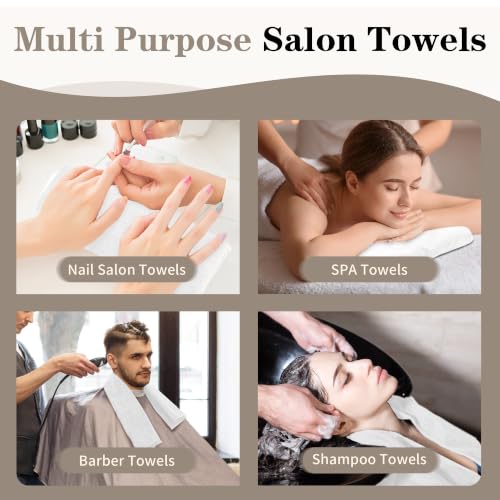 FIXSMITH Salon Towels 12 Pack, White Hand Towels for Bathroom, Quick Dry Gym Towels, Spa Face Towel, Absorbent Microfiber Towels for Salon, Barber, Gym, Bath, Pedicure and Home Hair Care,16 x 27 in - color: White