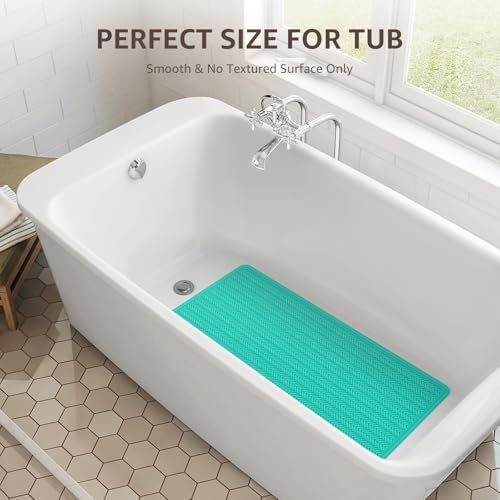 OTHWAY Bathtub Mat Non Slip, Extra Long Rubber Bath Mat for Tub, Machine Washable Shower Anti Slip Mat with 332 Strong Suction Cups (Sea Green, 36" x 17") - color: Sea Green, size: 36" x 17" (Rectangular)