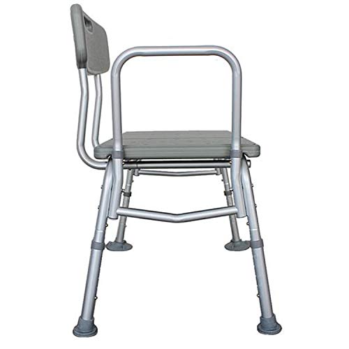 Bath Chair,Adjustable Handicap Shower Chair Seat Bench Transfer Bench with Arms and Backs,3 Blow Molding Plates Aluminium Alloy for Seniors Elderly Baby Bathtub Lift Chair (Gray) - color: Gray