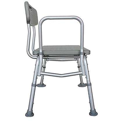 Bath Chair,Adjustable Handicap Shower Chair Seat Bench Transfer Bench with Arms and Backs,3 Blow Molding Plates Aluminium Alloy for Seniors Elderly Baby Bathtub Lift Chair (Gray) - color: Gray