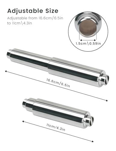 Toilet Paper Holder Roller Replacement, 2Pcs 6.5inch Plastic Toilet Paper Spring Rod Toilet Tissue Holder Replacement Spindle Replacement Rod fits Extra Large Bathroom Tissue Rolls (Silver) - color: Silver+0.59in