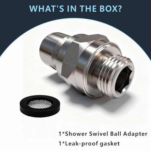Voolan Solid Metal Shower Head Swivel Ball Adapter, Adjustable Pivot Ball To Adjust Showerhead Angle, Universal Connector Joint Fits Fixed, Hand Held & Rain Shower, Brushed Nickel - color: Brushed Nickel