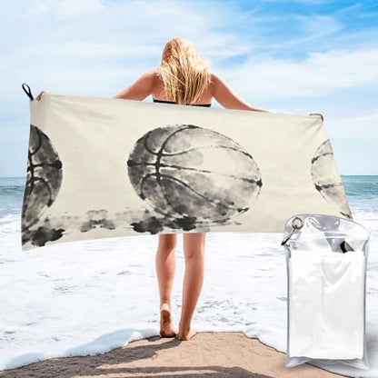 Ink Basketball Quick Dry Bath Towels - Super Soft Bath Towels for Home, Spa, Gym, Travel - color: Ink Basketball, size: 27.5"x55"