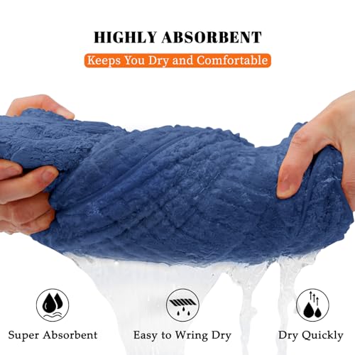 Bath Towels Set of 4 Extra Large 35 x 70 Inches,Luxury Thick High Absorbent and Quick Dry Bath Sheet,Ultra Soft Microfiber,Bathroom,Beach,Yoga,Sport,SPA,Fitness (Navy Blue) - color: Navy Blue, style: 4 Piece Bath Towels