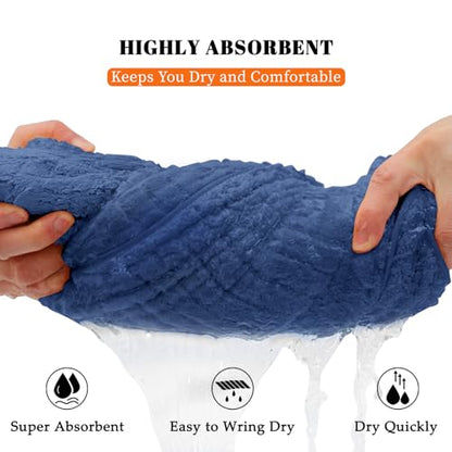 Bath Towels Set of 4 Extra Large 35 x 70 Inches,Luxury Thick High Absorbent and Quick Dry Bath Sheet,Ultra Soft Microfiber,Bathroom,Beach,Yoga,Sport,SPA,Fitness (Navy Blue) - color: Navy Blue, style: 4 Piece Bath Towels