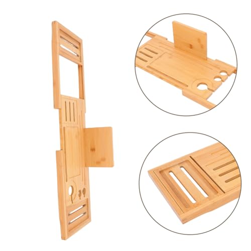 Bamboo Bathtub Rack Expandable Spa Tray Bath Tub Organizer Non-Slip Spa Accessories