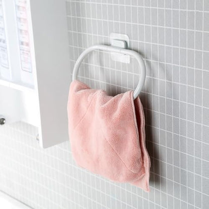 Healifty No Drill Rings Towel Holder Stainless Steel Self-Adhesive Bathroom Towel Ring with Easy Installation and Fingerprint-Free Surface for Kitchen and Bathroom Use