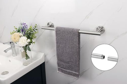 TocTen Bath Towel Bar - Thicken SUS304 Stainless Steel Bathroom Towel Holder, Towel Rod for Bathroom Heavy Duty Wall Mounted Towel Rack Hanger (18IN, Brushed Nickel) - color: Brushed Nickel, size: 18IN