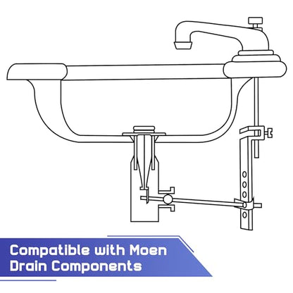 Enhon 3 Pack Pop up Stoppers Compatible with Moen Drain Components | Chrome Bathroom Sink Drain Plunger, 4-7/8 Tall, 1-1/4 Cap Dia, with 1 Mounting Hole and Gasket Seal, Compatible with 88994