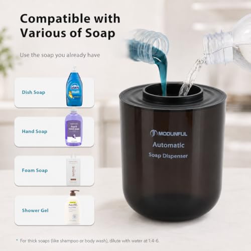 Automatic Foaming Soap Dispenser Touchless,13.5oz Compact Wall Mount Black