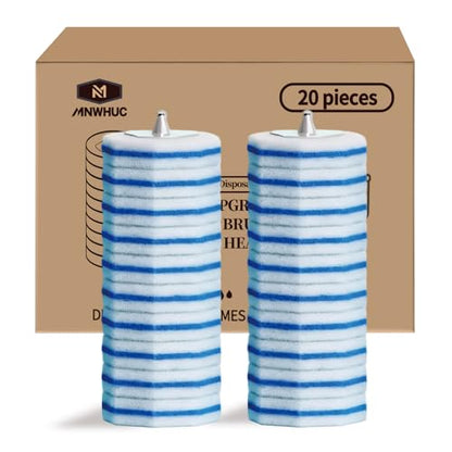 Toilet Bowl Cleaner Wand Refills Compatible with CLOROX, 20 Count Disposable Toilet Brush Refills, Replacement Heads for Toilet Cleaning System, Blue - style: 20 refflls（Without handle）