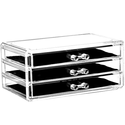 Ikee Design 5 Pcs Acrylic Makeup Organizer, 15 Drawers Lipstick Holders | 5 Pcs Set Acrylic Makeup Organizer with 15 Drawers and Removable Top Lipstick Holders, Make-up,Your Vanity or Bathroom - color: 1d) 1 Top 15 Drawers