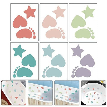 HOMSFOU Anti-Slip Bathtub Stickers 12 Sheets Non-Skid Safety Decals for Bathroom Floor and Shower Treads 7.87 Inch Waterproof Decorative Floor Stickers