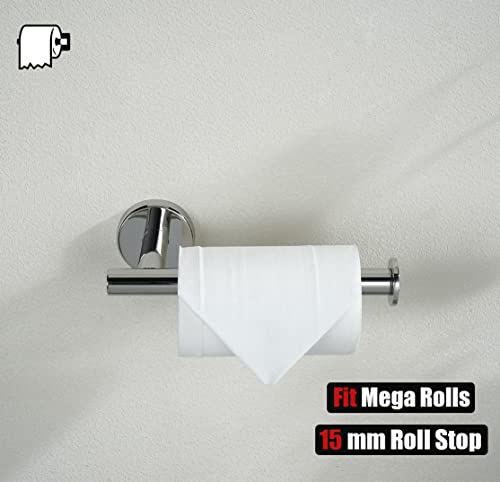 JQK Chrome Toilet Paper Holder, 5 Inch 304 Stainless Steel Thick 8mm Tissue Paper Dispenser for Bathroom, Hold Mega Rolls, Polished Chrome Wall Mount, TPH120-CH - color: Chrome, size: Knob