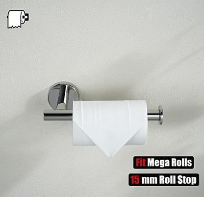 JQK Chrome Toilet Paper Holder, 5 Inch 304 Stainless Steel Thick 8mm Tissue Paper Dispenser for Bathroom, Hold Mega Rolls, Polished Chrome Wall Mount, TPH120-CH - color: Chrome, size: Knob