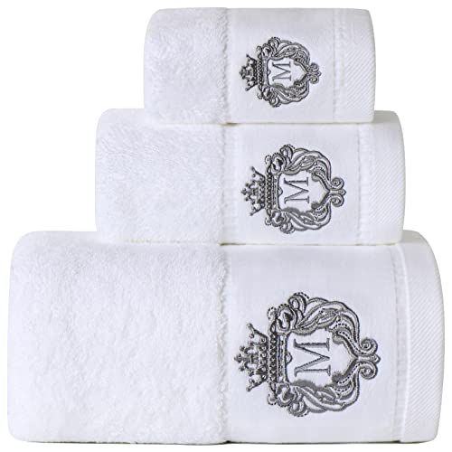 Luxury Bathroom Super Soft and Highly Absorbent Premium 100% Cotton Bath Towel Set for Gifts (White-M) - color: White-m
