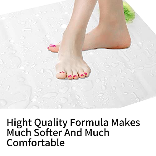 Webos Shower Mat for Textured Surface：Silicone Non Slip Shower Mat Without Suction Cups Foldable - Square Bath Mat for Reglazed Tub Textured Shower Floor (White, 21x21) - color: White