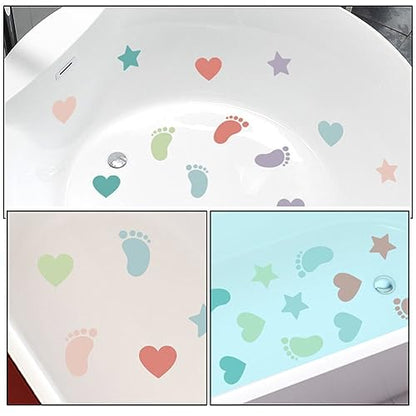 HOMSFOU Anti-Slip Bathtub Stickers 12 Sheets Non-Skid Safety Decals for Bathroom Floor and Shower Treads 7.87 Inch Waterproof Decorative Floor Stickers