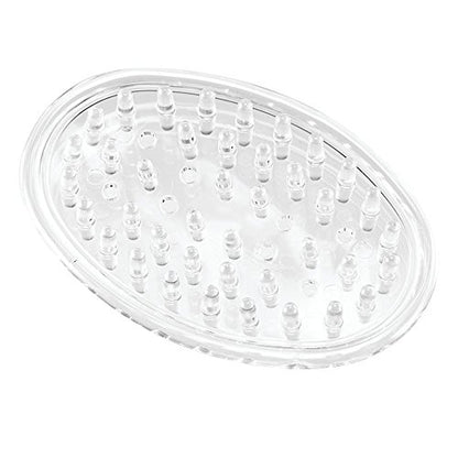 iDesign Plastic Soap Dish, Soap Saver, and Kitchen Sponge Holder - Set of 3, 0.75” x 3.25” x 4.75”, Clear | For Kitchen, For Bath - color: Clear, style: Pack of 3
