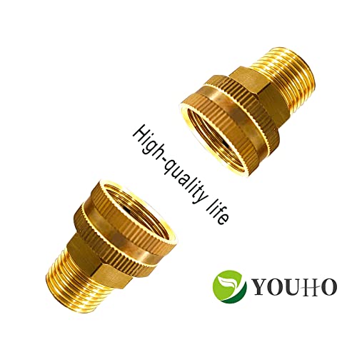YOUHO Garden Hose Adapter Garden Hose to Pipe Fittings Connect, Garden Pipe Joint Extension Repair Fitting (1/2NPT(M) to 3/4 GHT(F) 2pcs) - size: 2PCS 1/2NPT(M) to 3/4GHT(F)