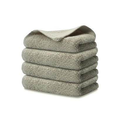 Fingertip Towel, 11x18, Terry Velour Premium Washcloths, 100% Cotton, Soft, Guest Towels, Silver Gray (Pack of 4) - color: Silver Gray