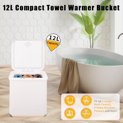 Compact Towel Warmer Bucket, Electric Hot Towel Cabinet for Bathroom, Spa, Salon with 4 Timer Settings, Child Lock & Auto Heat Preservation, Complies with - size: 12L