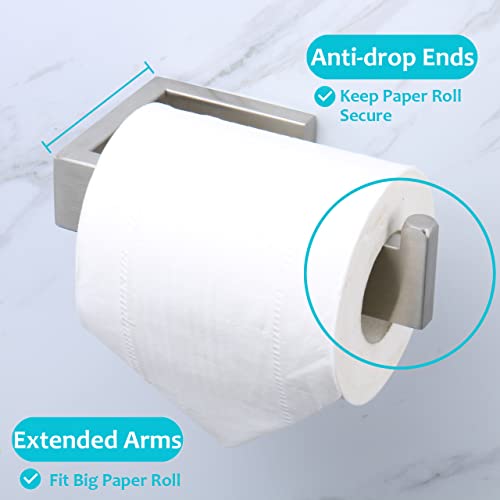 TocTen Toilet Paper Holder-Bathroom Tissue Holder Fit Big Roll Paper, Toilet Paper Roll Holder Wall Mounted Made of Thicken 304 Stainless Steel, Suitable for Bathroom, Kitchen, Office (5.9In, Brushed) - color: Brushed Nickel-square