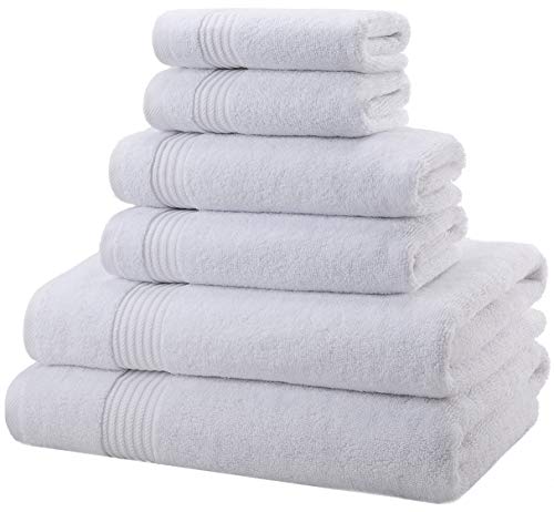 American Veteran Towel, 6 Piece Towel Set for Bathroom, 100% Cotton Turkish Bathroom Towels, 2 Bath Towels 2 Hand Towels 2 Washcloths, White - color: White, size: X Large 6 PC