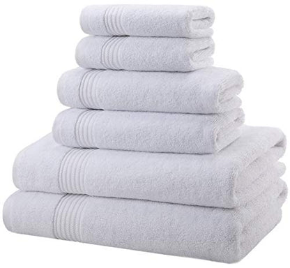 American Veteran Towel, 6 Piece Towel Set for Bathroom, 100% Cotton Turkish Bathroom Towels, 2 Bath Towels 2 Hand Towels 2 Washcloths, White - color: White, size: X Large 6 PC