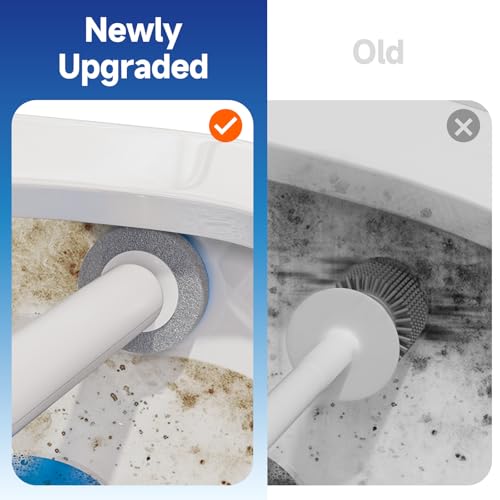 Ctime Disposable Toilet Brush Set with 60 Refills, Wall Mounted Wand Kit | Waterproof with Lid，Hands-Free Lid,New Wand Refills,One-Click Disposal,Pre-Loaded Cleaner,360° Rotating Head - size: 1 wand + 60 heads