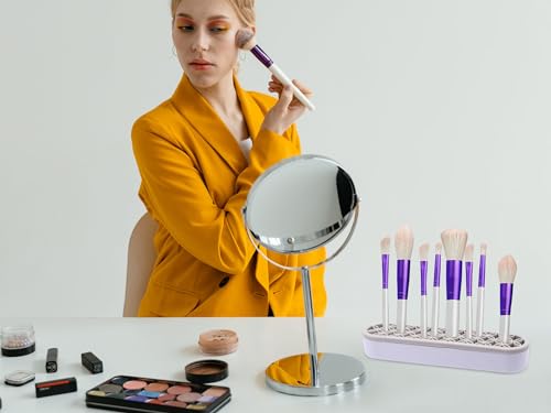 1Pcs Silicone Makeup Brush Holder Stand Light Grey Make Up Brush Organizers Makeup Brushes Holder Organizer for Painting Pen Brushes Nail Clippers Drill Pens Ruler Sewing Craft Tools - color: Light Grey