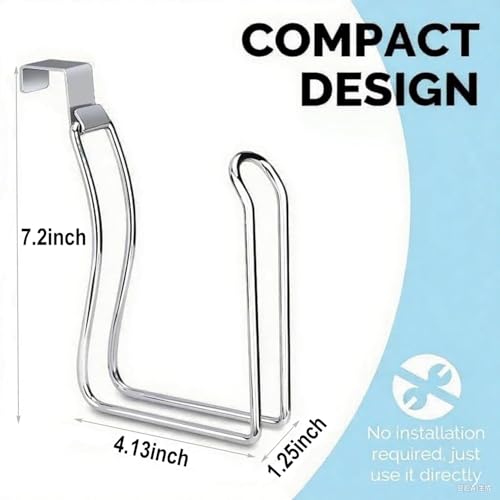 Over The Tank Toilet Paper Holders,Command Bathroom Toilet Paper Roll Holder,Chrome Bathroom Rv Toilet Paper Holder Hanger Stand,Dispenser Reserve for Bathroom Storage and Organizatioz,Sliver 2pack