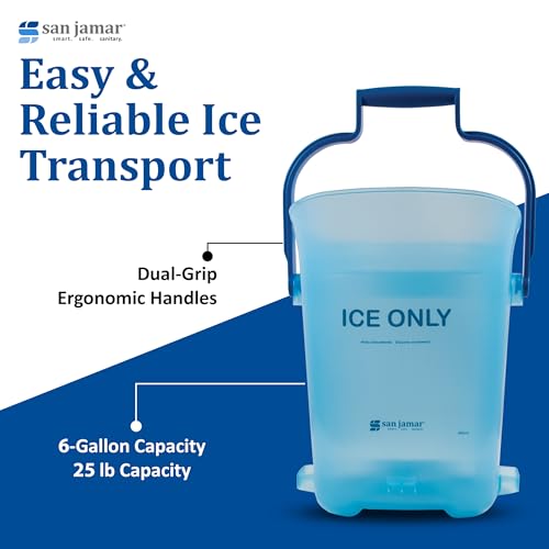 San Jamar Ice Tote,Blue,16" H,13-1/4"D,Plastic SILD6000-1 Each