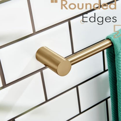 KOKOSIRI Bathroom Towel Holder 12-Inch Hand Towel Bars Wall Mounted Bathroom Hardware Accessories Champagne Bronze Stainless Steel, B4007CPG-L12 - color: Champagne Bronze, size: 12-Inch