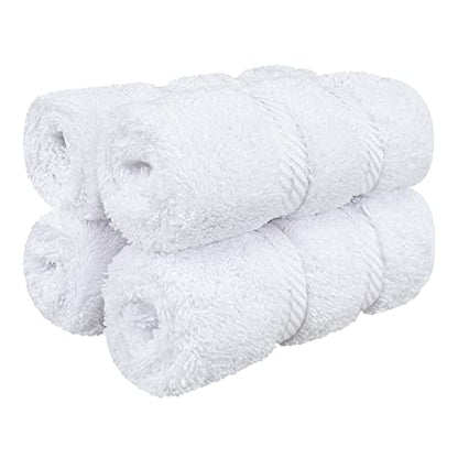 American Soft Linen 100% Cotton Luxury Turkish Towels, 4 PC Washcloth Set | Soft Absorbent Quick Dry OEKO Tex Standard 100 Certificated Durable Machine Washable Premium Hotel Quality - color: Bright White, size: 13"x13"