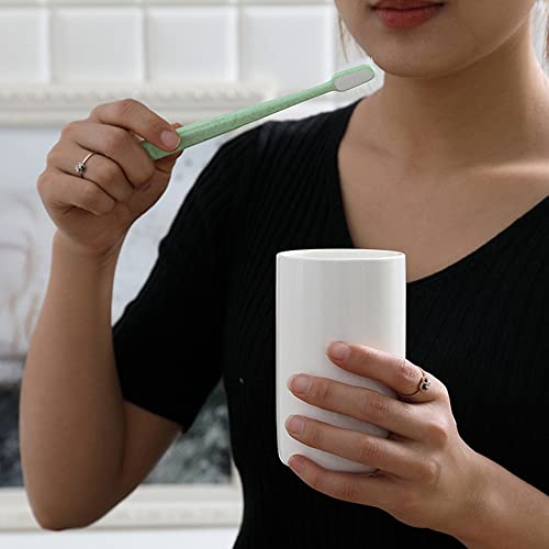 Ceramic mouthwash cup, simple home bathroom wash and brush rack, milk and yogurt breakfast cups. (White-A) - color: White-a