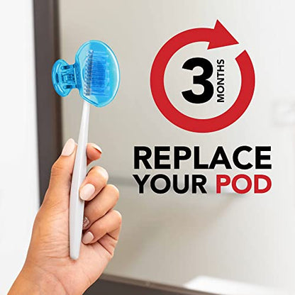 Steripod Clip-On Toothbrush Protector, Green and Blue, 2 Count - color: Green and Blue, size: 2 Count (Pack of 1)