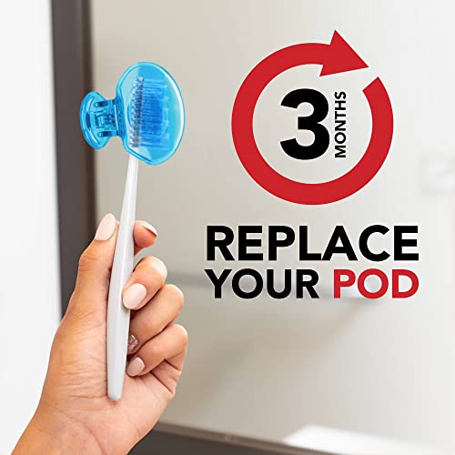 Steripod Clip-On Toothbrush Protector,Keeps Fresh and Clean,Fits Most Manual and Electric Toothbrushes,Pink-and Blue,2 Count (Pack of 12) - color: Pink and Blue, size: 2 Count (Pack of 12)