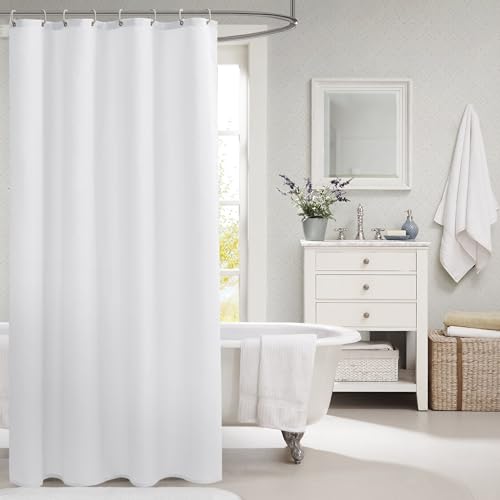Nasitos Fabric Shower Curtain Liners with Magnets 2 Pcs 54X78 Inch White | Water Repellent & Lightweight Long Stall Size Shower Curtains for Bath Tub, RV, Camper, Machine Washable - color: White, size: 54"W x 84"L (Pack of 2)