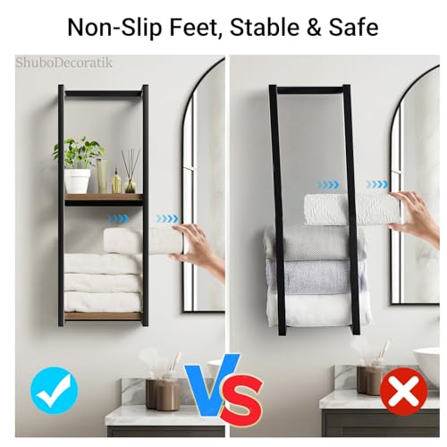Towel Racks for Bathroom, 2 Tier Wall-Mounted Towel Rack, Home Decor Shelf, Space-Saving Organizer Rack for Household, Bathroom, and Bedroom