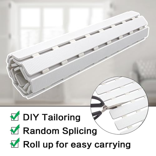 BEMISO Shower Mat Non Slip Bathtub Mat with Suction Cups and Drain Holes 27.5 x15.7 Inch Bath Mat for Tub & Shower.Easy Dry,Easy to Cut,Eco-Friendly - color: White, size: 27.5 x 15.7 inches