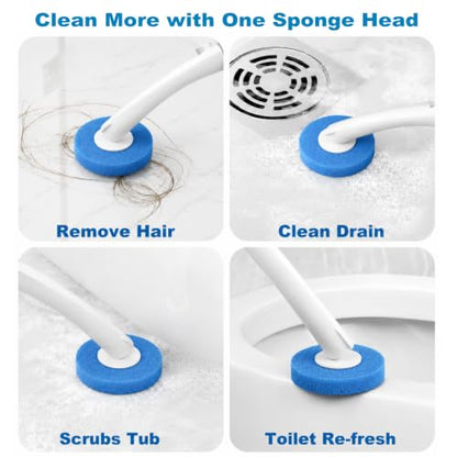Disposable Toilet Brush and Holder Set with 24 Refills,Toilet Cleaning Wand | Wall Mounted Toilet Bowl Brush with Holder, Disposable Toilet Bowl Cleaner Wand for Bathroom Deep Cleaning and Hygienic